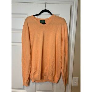 Alan Paine England Rothwell Sweater Orange Cashmere Blend NWT, Size 2XL | 56